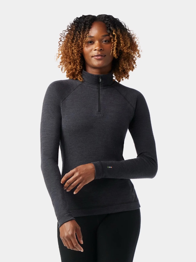 Smartwool Sw002828 Women's Classic Thermal Merino Base Layer 1/4 Zip Grey